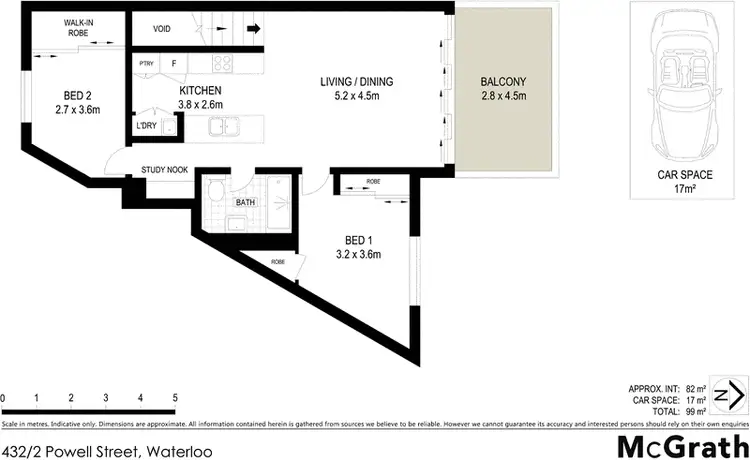 Floorplan of Homely apartment listing, 432/2 Powell Street, Waterloo NSW 2017