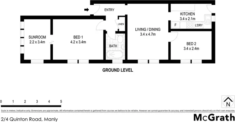 Floorplan of Homely apartment listing, 2/4 Quinton Road, Manly NSW 2095