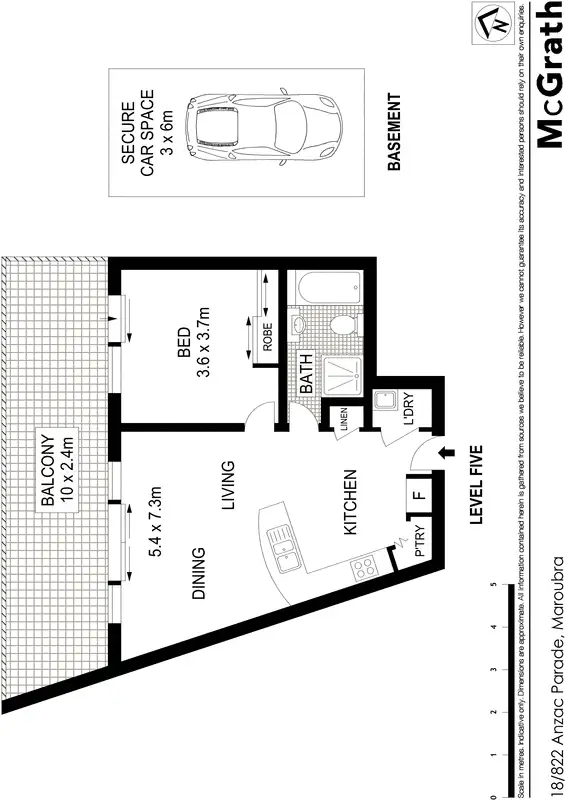 Floorplan of Homely apartment listing, 18/822 Anzac Parade, Maroubra NSW 2035