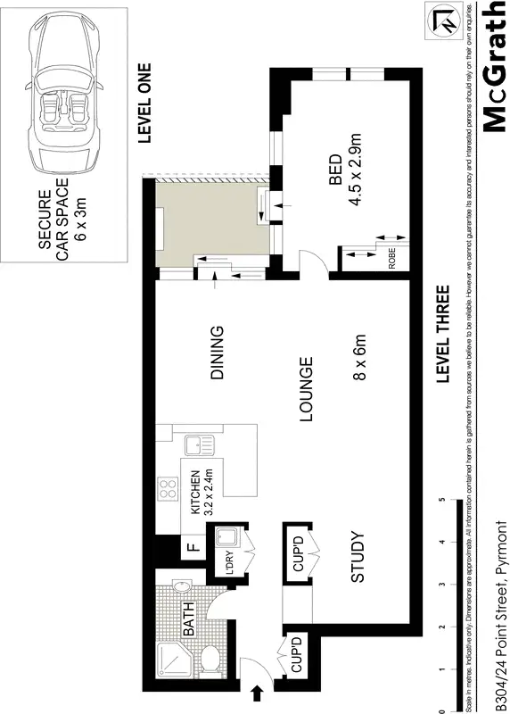 Floorplan of Homely apartment listing, B304/24 Point Street, Pyrmont NSW 2009