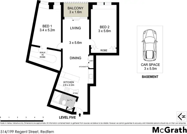 Floorplan of Homely apartment listing, 514/199 Regent Street, Redfern NSW 2016