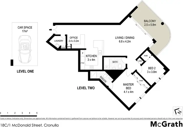 Floorplan of Homely apartment listing, 18C/1 McDonald Street, Cronulla NSW 2230