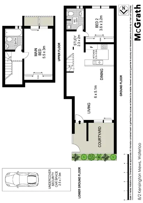 Floorplan of Homely townhouse listing, 8/2 Kensington Mews, Waterloo NSW 2017