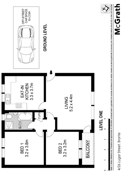 Floorplan of Homely apartment listing, 4/26 Lugar Street, Bronte NSW 2024