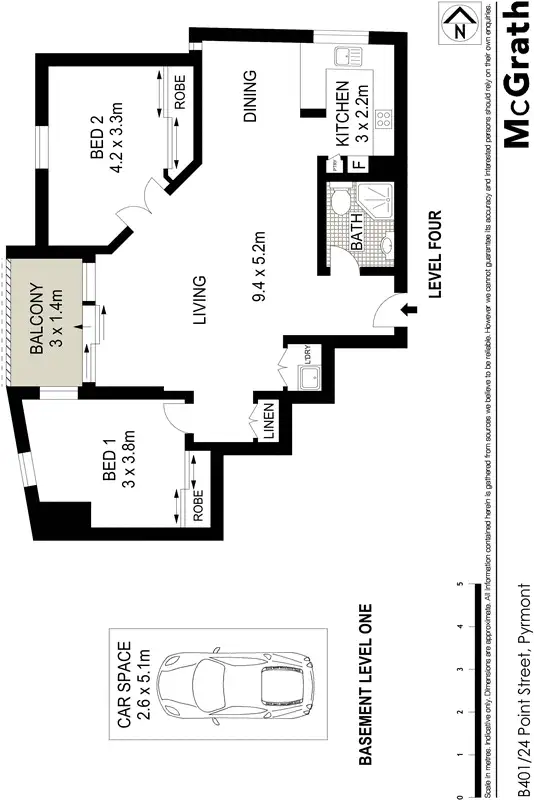 Floorplan of Homely apartment listing, B401/24 Point Street, Pyrmont NSW 2009