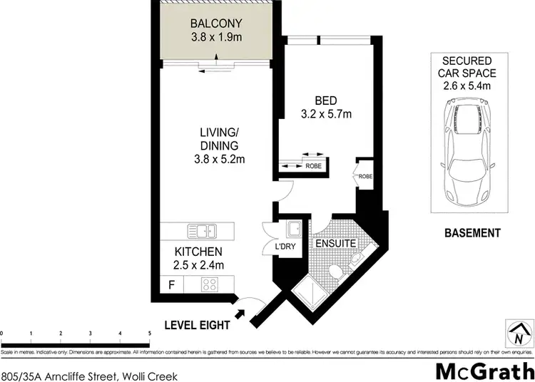 Floorplan of Homely apartment listing, 805/35A Arncliffe Street, Wolli Creek NSW 2205