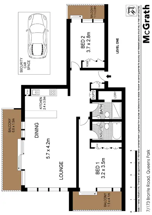 Floorplan of Homely apartment listing, 7/173 Bronte Road, Queens Park NSW 2022