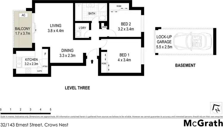 Floorplan of Homely apartment listing, 32/143 Ernest Street, Crows Nest NSW 2065