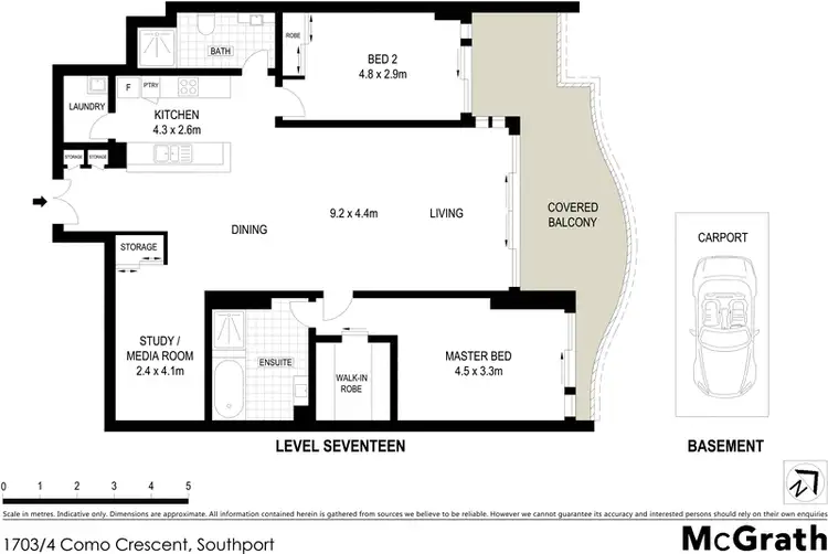 Floorplan of Homely apartment listing, 1703/4 Como Crescent, Southport QLD 4215