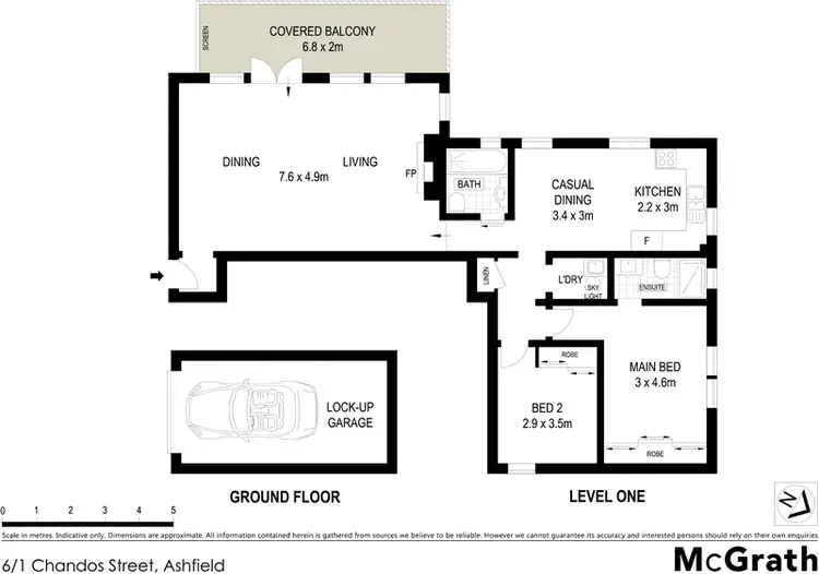 Floorplan of Homely apartment listing, 6/1 Chandos Street, Ashfield NSW 2131