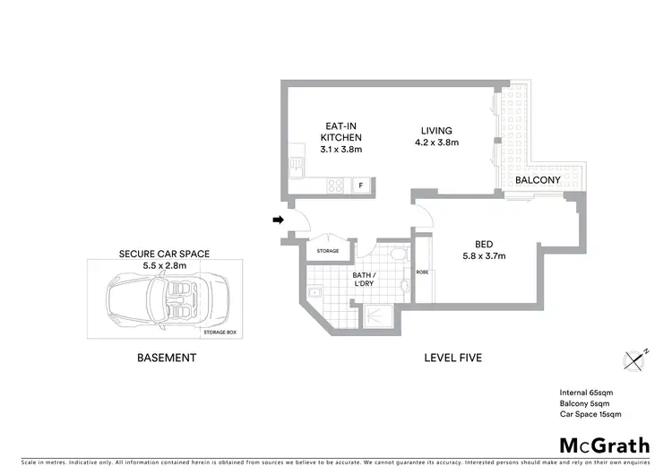 Floorplan of Homely apartment listing, 504/11 Wentworth Street, Manly NSW 2095