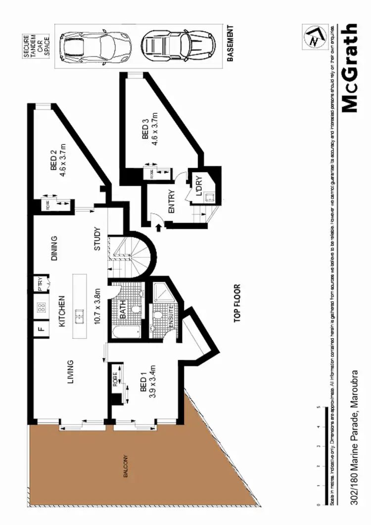 Floorplan of Homely apartment listing, 302/180 Marine Parade, Maroubra NSW 2035