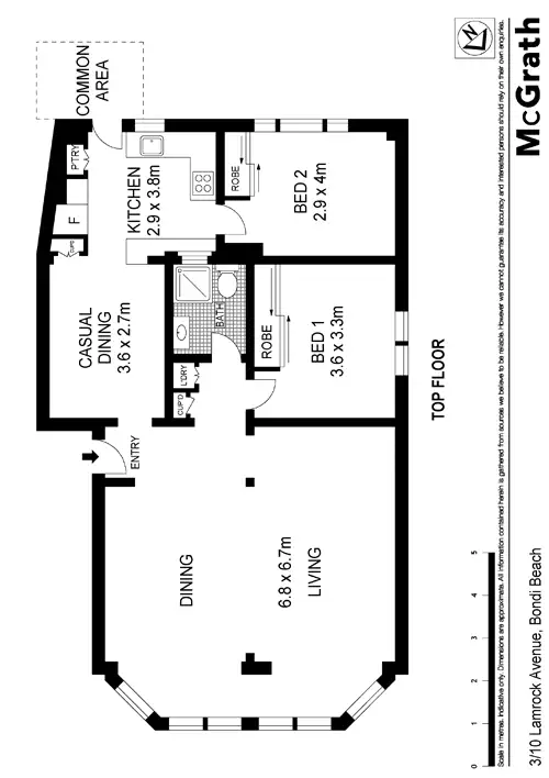 Floorplan of Homely apartment listing, 3/10 Lamrock Avenue, Bondi Beach NSW 2026