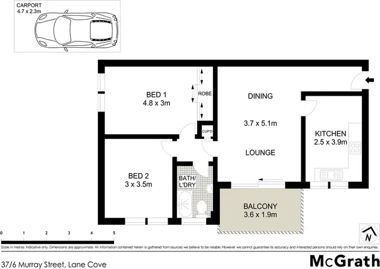 Floorplan of Homely apartment listing, 37/6 Murray Street, Lane Cove NSW 2066