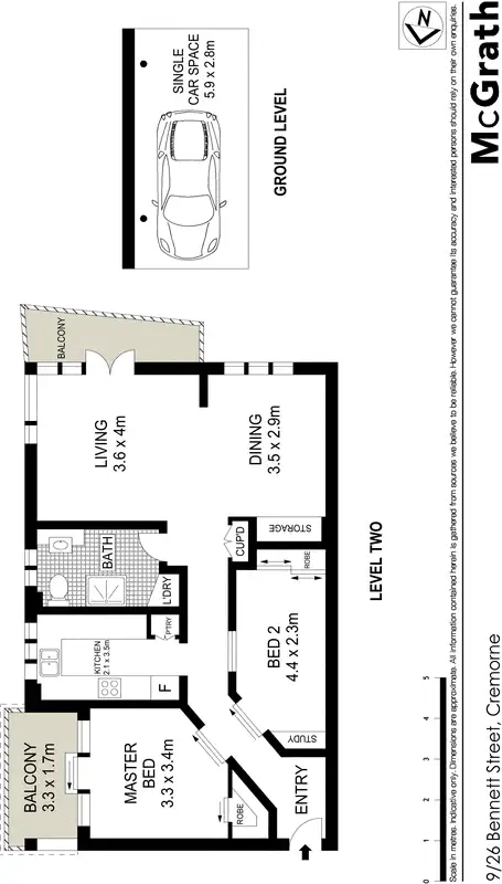 Floorplan of Homely apartment listing, 9/26 Bennett Street, Cremorne NSW 2090