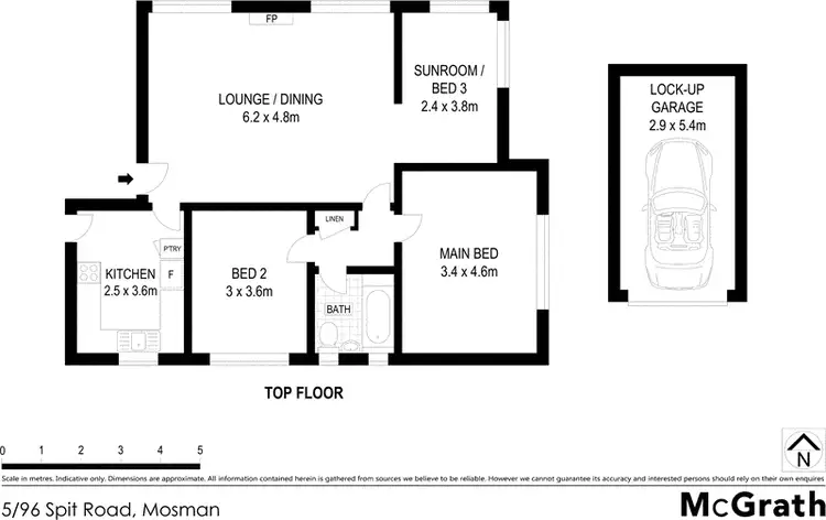 Floorplan of Homely unit listing, 5/96 Spit Road, Mosman NSW 2088