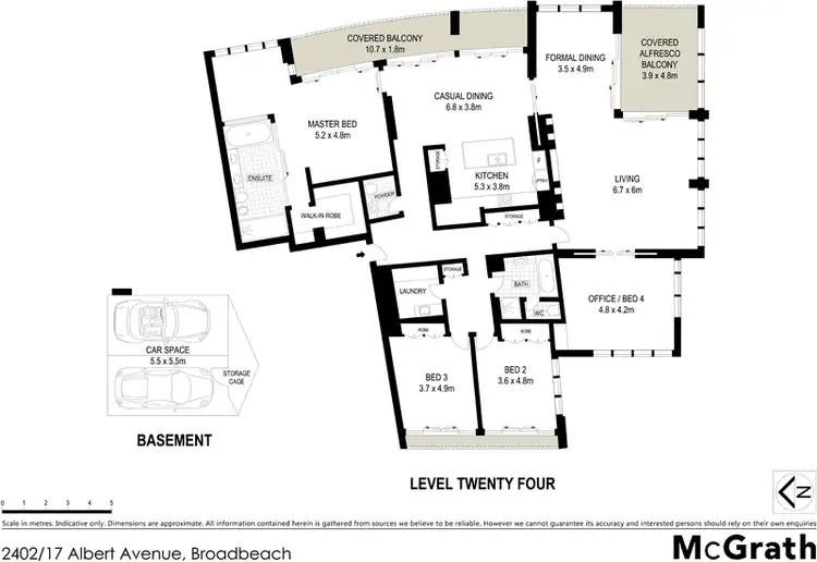 Floorplan of Homely apartment listing, 2402/17 Albert Avenue, Broadbeach QLD 4218