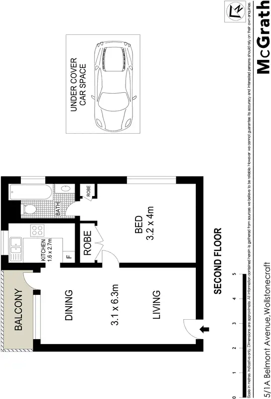 Floorplan of Homely apartment listing, 5/1A Belmont Avenue, Wollstonecraft NSW 2065