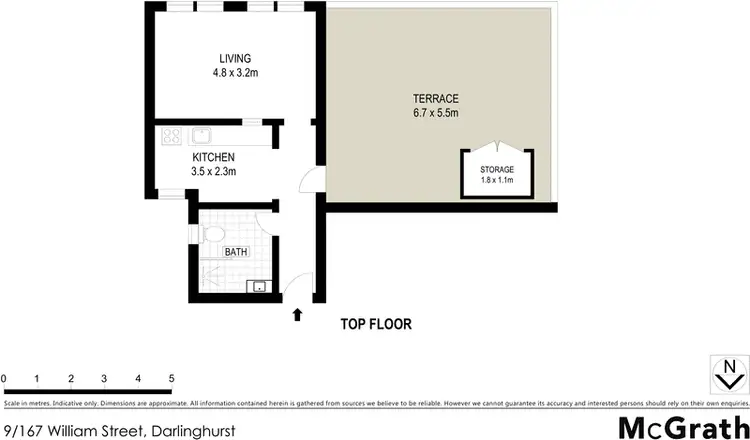 Floorplan of Homely studio listing, 9/167 William Street, Darlinghurst NSW 2010