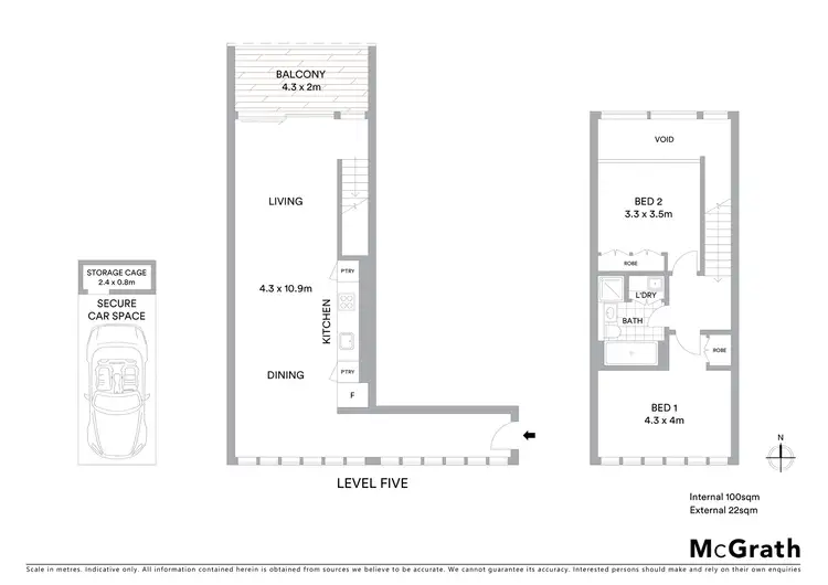 Floorplan of Homely apartment listing, 509/50 Burton Street, Darlinghurst NSW 2010