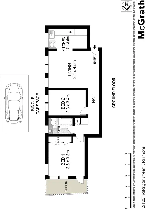 Floorplan of Homely apartment listing, 2/125 Trafalgar Street, Stanmore NSW 2048