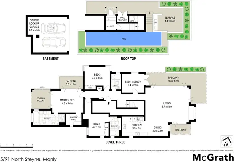 Floorplan of Homely apartment listing, 5/91 North Steyne, Manly NSW 2095