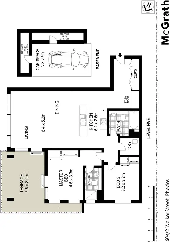 Floorplan of Homely apartment listing, 504/2 Walker Street, Rhodes NSW 2138