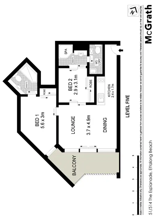 Floorplan of Homely apartment listing, 514/51 The Esplanade, Ettalong Beach NSW 2257