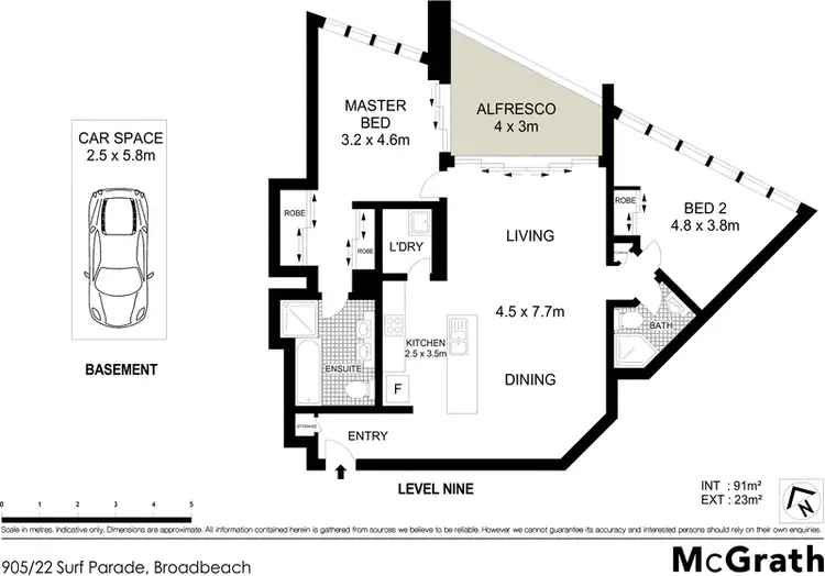 Floorplan of Homely apartment listing, 905/22 Surf Parade, Broadbeach QLD 4218