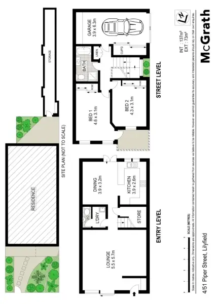 Floorplan of Homely townhouse listing, 4/51 Piper Street, Lilyfield NSW 2040