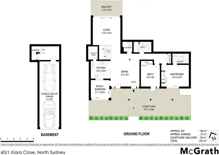 Floorplan of Homely apartment listing, 60/1 Kiara Close, North Sydney NSW 2060