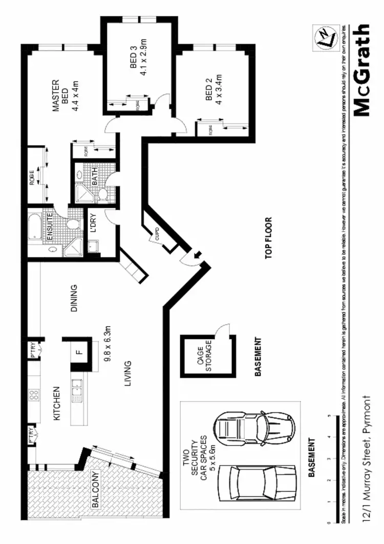 Floorplan of Homely apartment listing, 12/1 Murray Street, Pyrmont NSW 2009