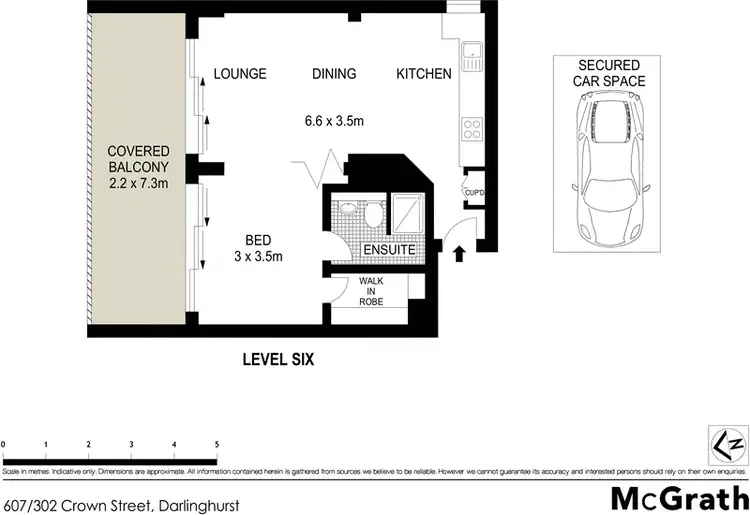 Floorplan of Homely apartment listing, 607/302 Crown Street, Darlinghurst NSW 2010