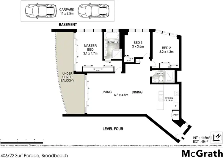 Floorplan of Homely apartment listing, 406/22 Surf Parade, Broadbeach QLD 4218