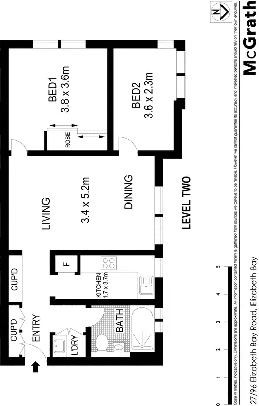 Floorplan of Homely apartment listing, 27/96 Elizabeth Bay Road, Elizabeth Bay NSW 2011