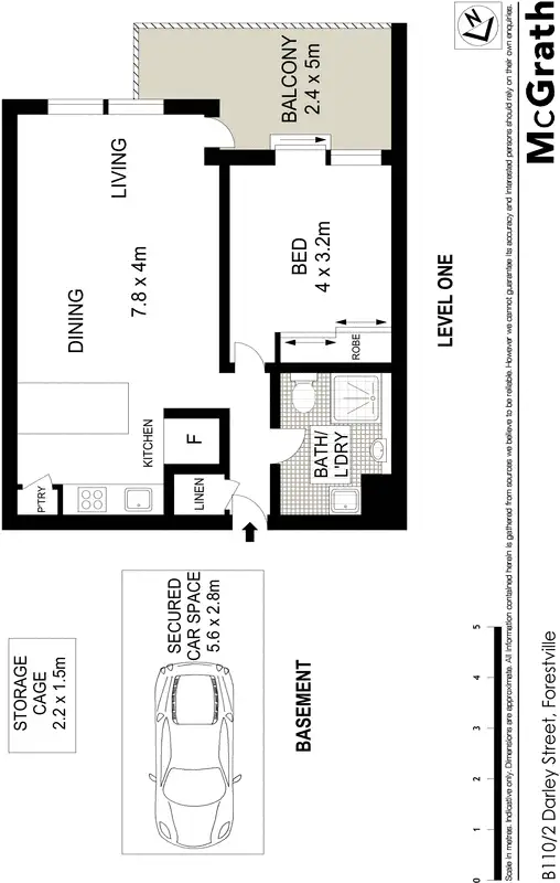 Floorplan of Homely apartment listing, B110/2 Darley Street, Forestville NSW 2087