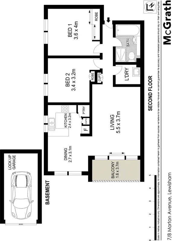 Floorplan of Homely apartment listing, 7/8 Morton Avenue, Lewisham NSW 2049