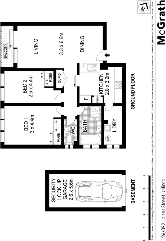 Floorplan of Homely apartment listing, 126/392 Jones Street, Ultimo NSW 2007