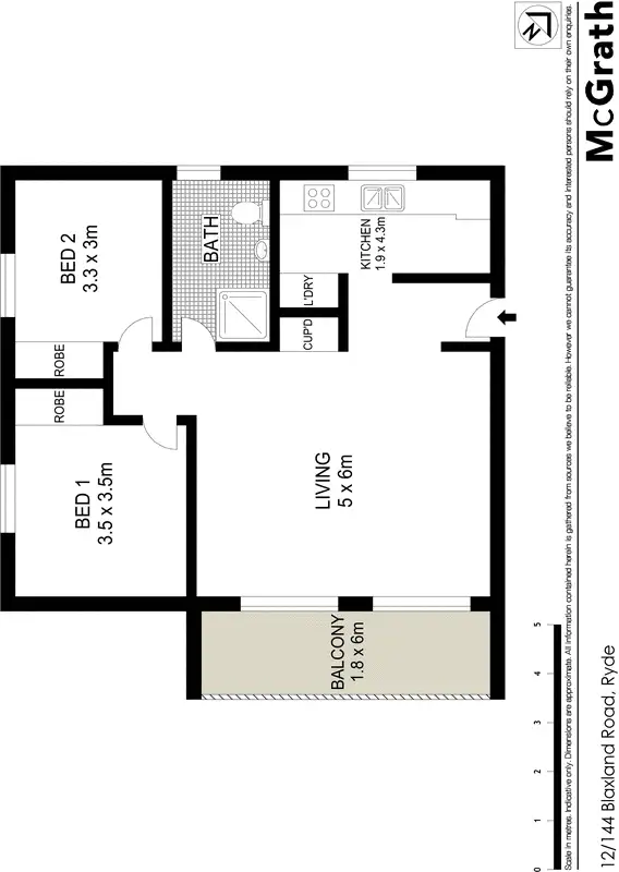 Floorplan of Homely apartment listing, 12/144 Blaxland Road, Ryde NSW 2112