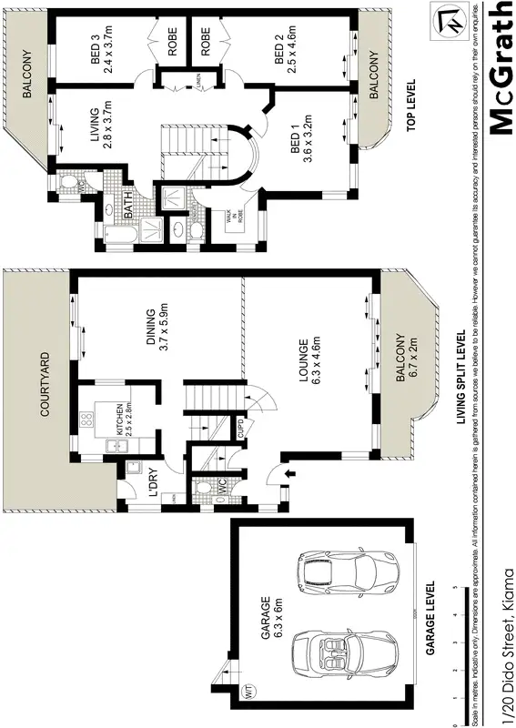 Floorplan of Homely townhouse listing, 1/20 Dido Street, Kiama NSW 2533