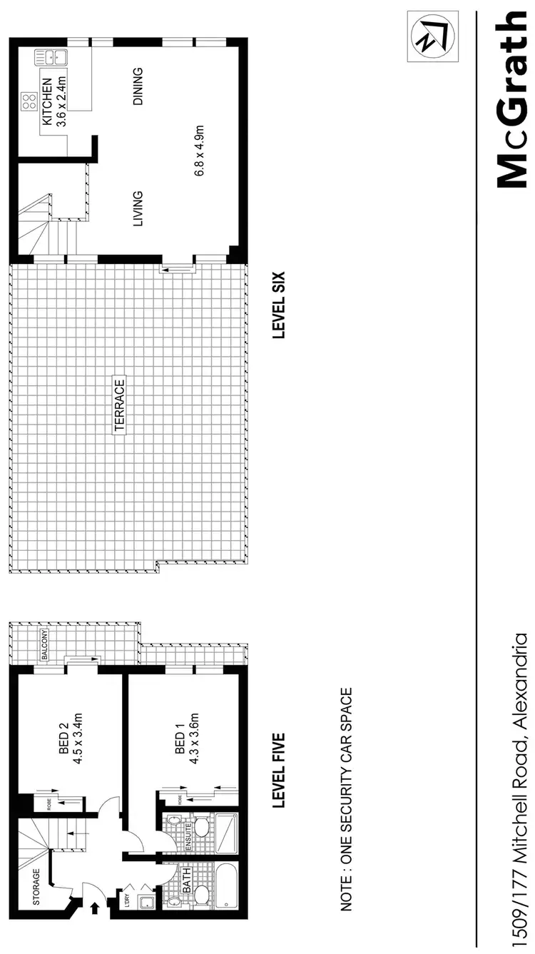 Floorplan of Homely apartment listing, 1509/177 Mitchell Road, Alexandria NSW 2015