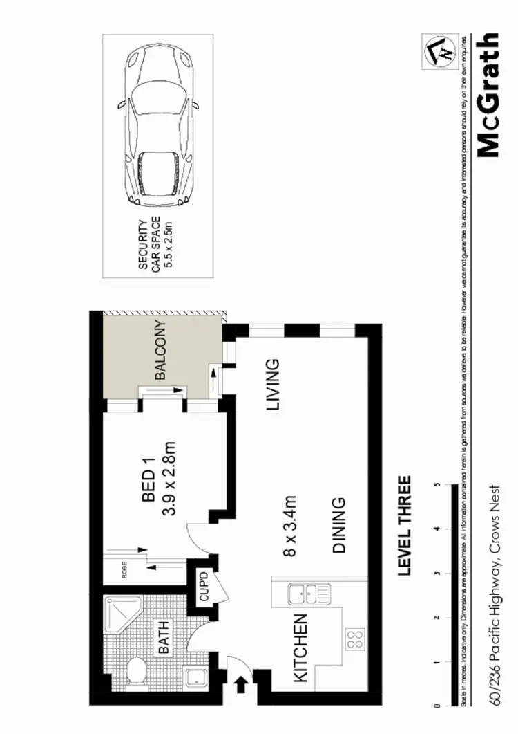 Floorplan of Homely apartment listing, 60/236 Pacific Highway, Crows Nest NSW 2065