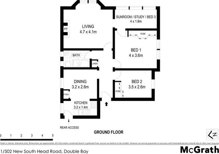 Floorplan of Homely apartment listing, 1/502 New South Head Road, Double Bay NSW 2028