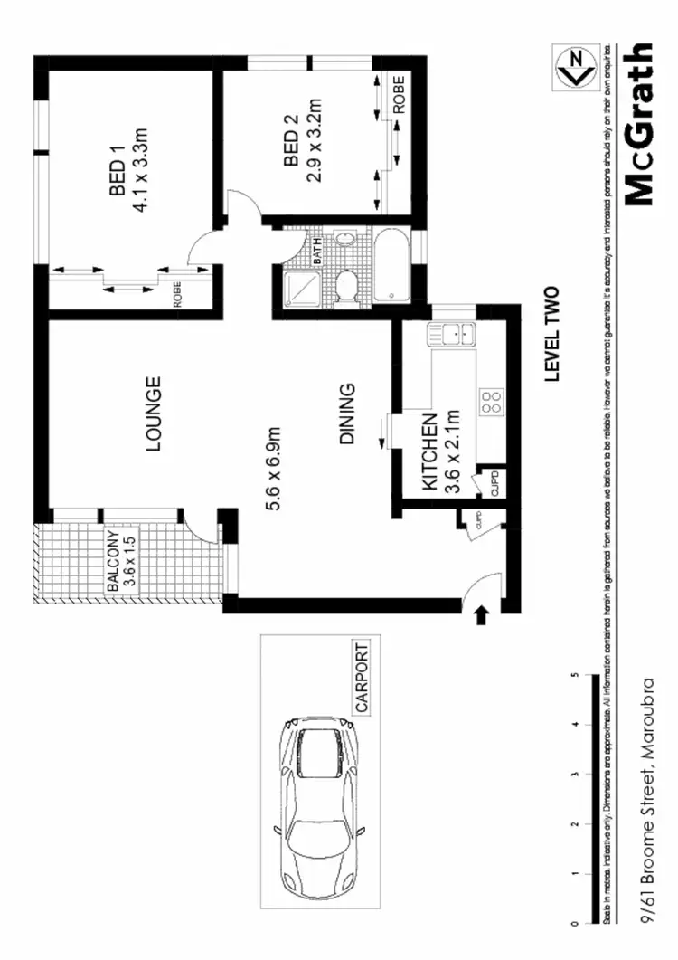 Floorplan of Homely apartment listing, 9/61 Broome Street, Maroubra NSW 2035