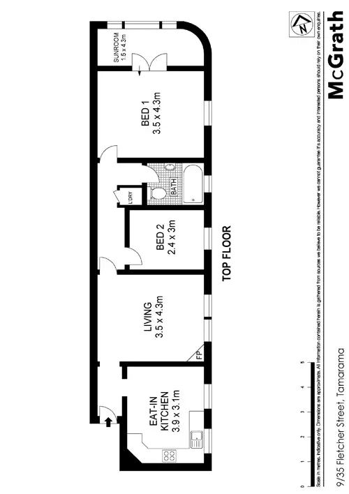 Floorplan of Homely apartment listing, 9/35 Fletcher Street, Tamarama NSW 2026