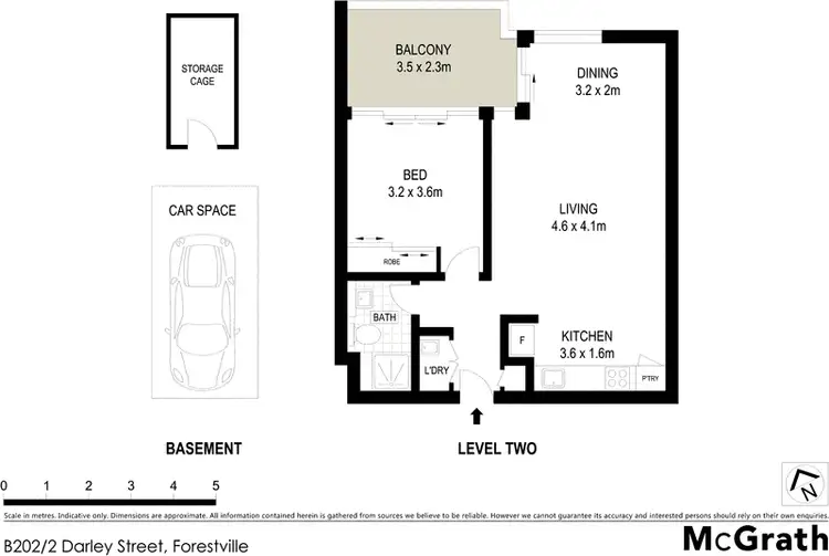 Floorplan of Homely apartment listing, B202/2 Darley Street, Forestville NSW 2087
