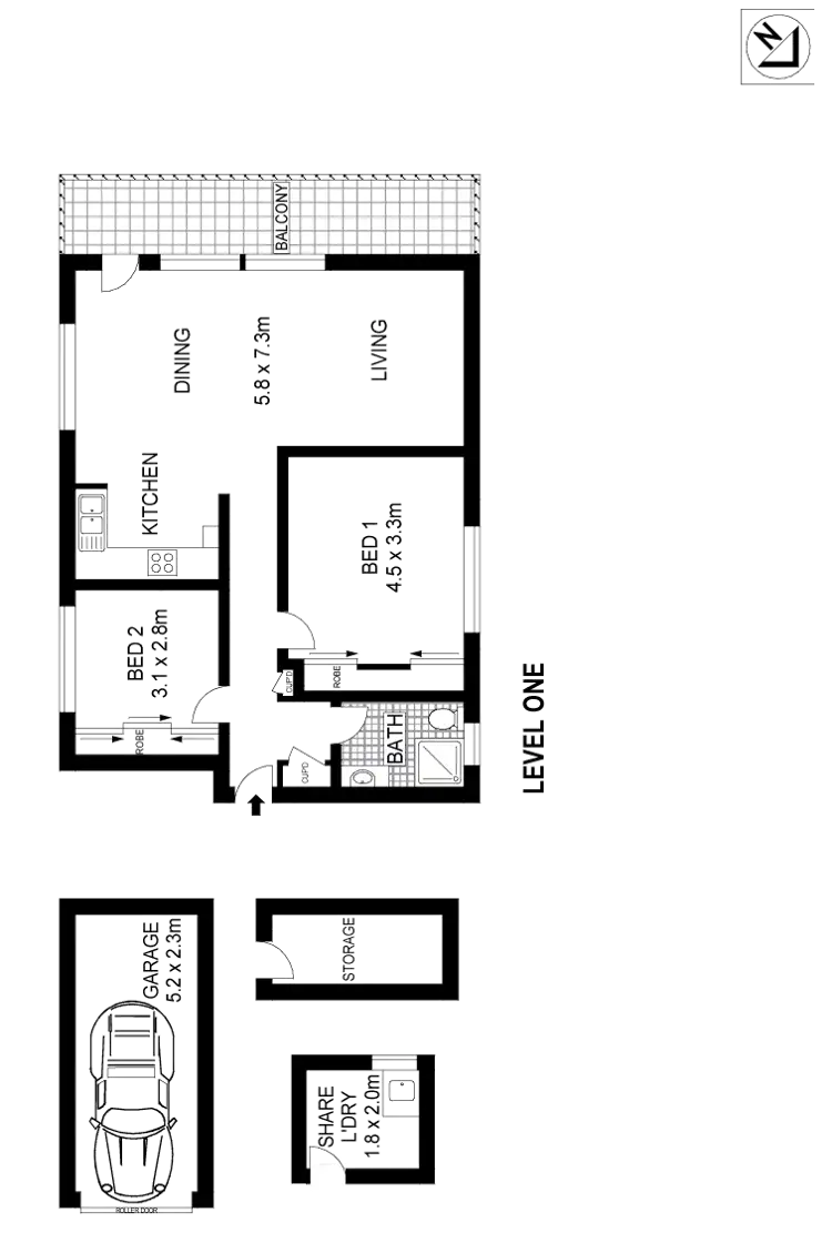 Floorplan of Homely apartment listing, 1/30 Hewlett Street, Bronte NSW 2024