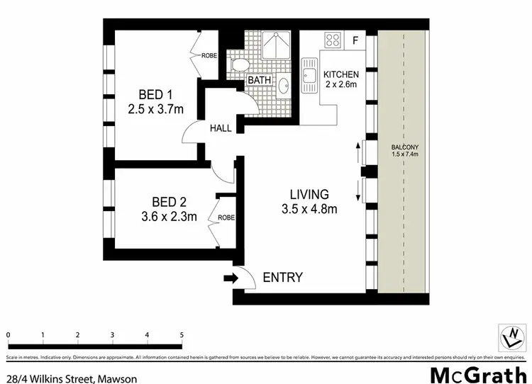 Floorplan of Homely apartment listing, 28/4 Wilkins Street, Mawson ACT 2607