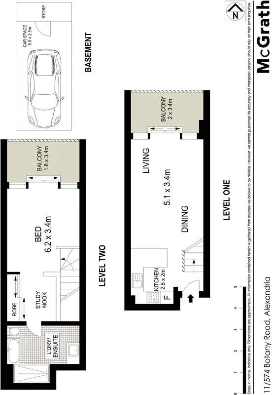 Floorplan of Homely apartment listing, 11/574 Botany Road, Alexandria NSW 2015