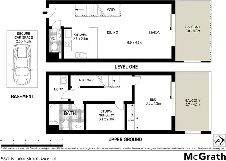 Floorplan of Homely apartment listing, 95/1 Bourke Street, Mascot NSW 2020